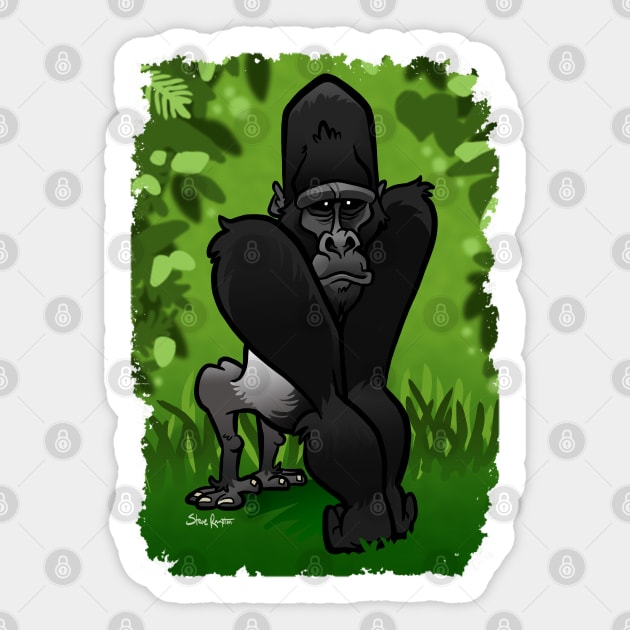 Silverback Gorilla (BG) Sticker by binarygod